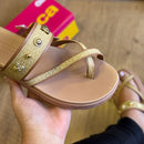 Sandália Moleca Detalhes em Prata 5490.125