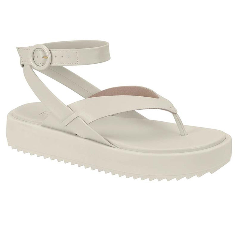 Sandália Feminina Papete Moleca Plataforma Amarração Tornozelo Branco