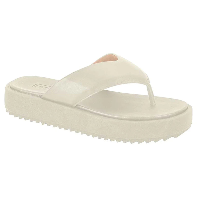 Tamanco Papete Moleca Plataforma Chinelo de Dedo Branco