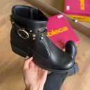 Bota Moleca Couro Fivela Tiras Grossas 5354.201