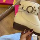 Bota Moleca Couro Fivela Tiras Grossas 5354.201