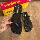 Chinelo De Dedo Moleca Grampos Dourados 5552.603